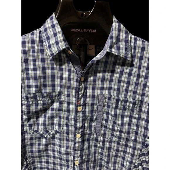 Robert Graham Shirt Mens Cotton Blue Tartan Plaid Tailored Fit Button Up Medium - Picture 2 of 14